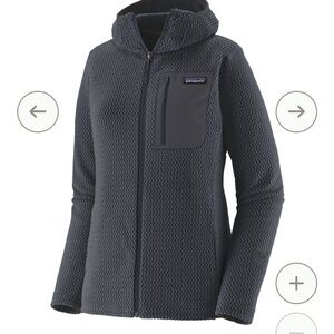 Patagonia women’s R1 air full zip hoody in smolder blue